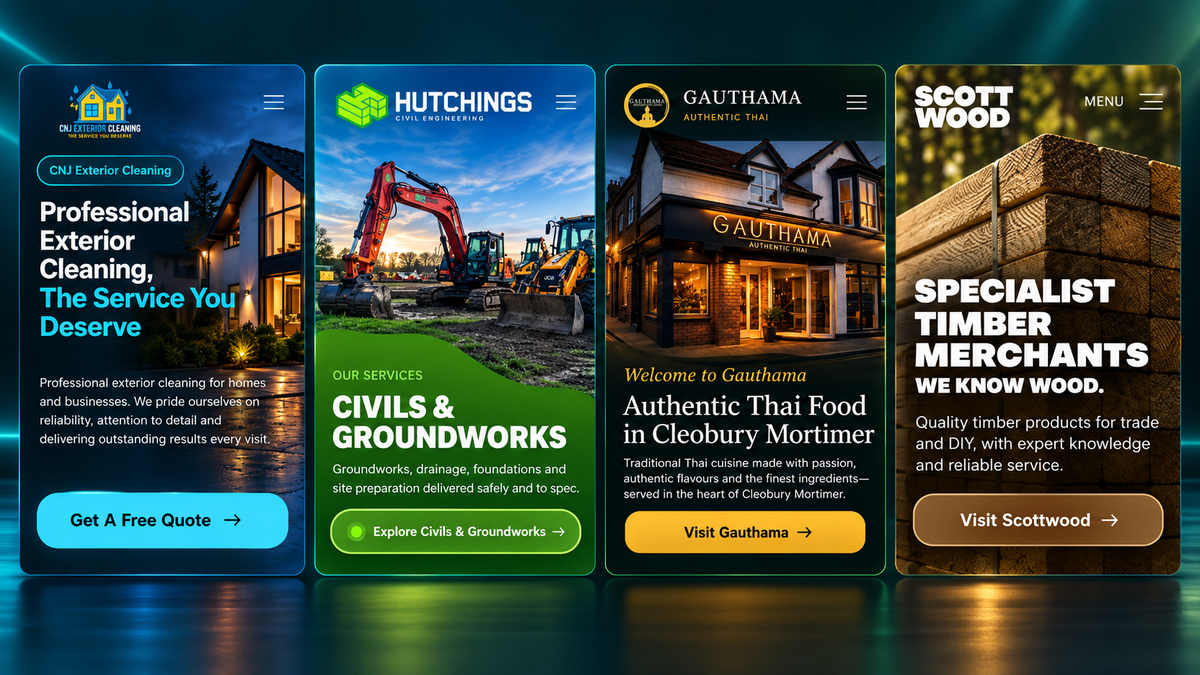 OBS WebLaunch showcase featuring CNJ, Hutchings, Gauthama and ScottWood websites